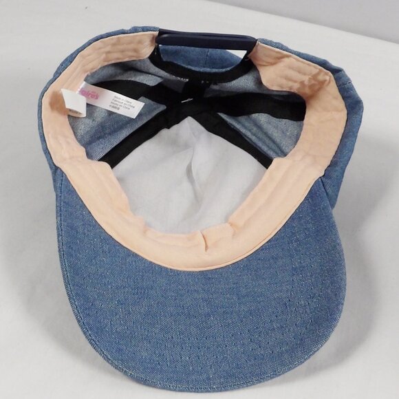 Claire's Girls Size Denim Baseball Hat with Pink Glitter Kitten Ears NWT - Picture 7 of 7